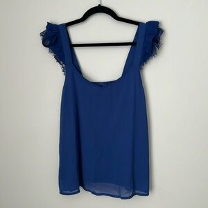 Lacy Strap Royal Blue Tank Top Size Small